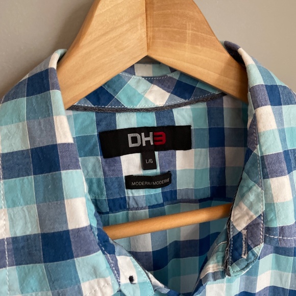 Men’s short sleeve button down shirt blue Large - Picture 6 of 9